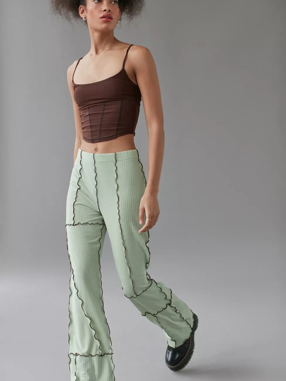 Urban Renewal Remnants Seamed Pull-On Pant Mint Green/brown Medium